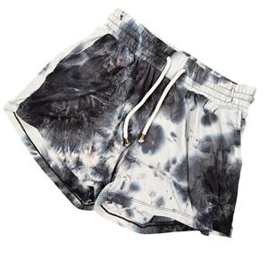 INDERO Tie Dye Lounge Shorts Women's Size L Black White Soft Stretchy Pockets